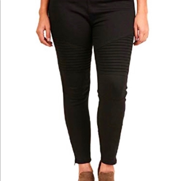 Moto Jeggings Black Perfect For Fall - Picture 2 of 3